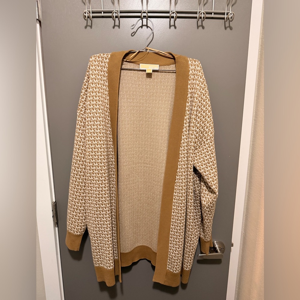 Michael Kors Beige and Brown Women's Cardigan
